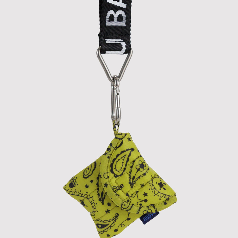 Puffy Earbuds Case Chartreuse Paisley