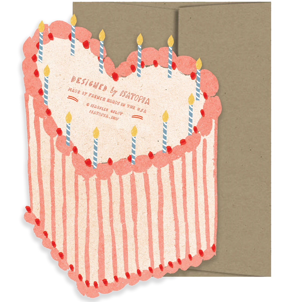 Heart Cake Die Cut Card - Birthday Collection