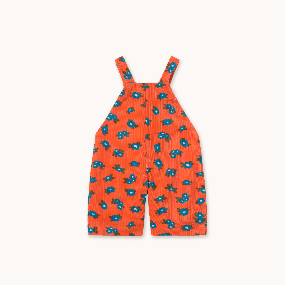 Blue Flowers Baby Corduroy Dungaree Summer Red