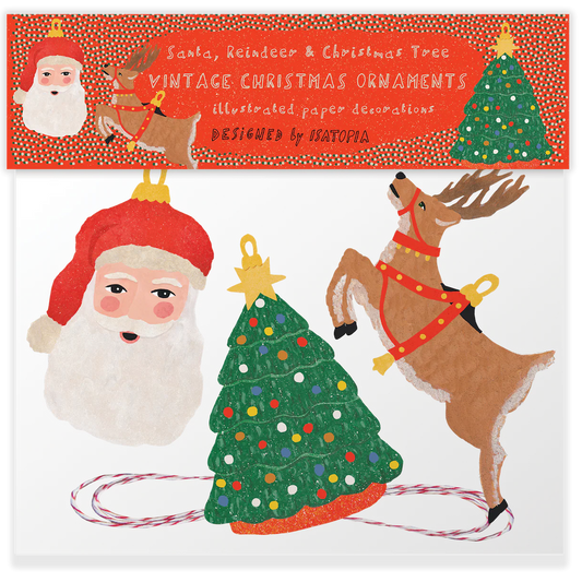 Christmas Paper Ornaments - Pack of 3