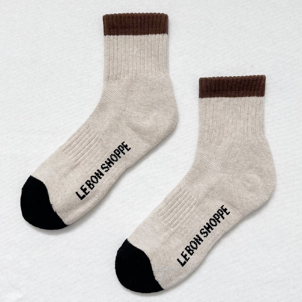 Colour Block Girlfriend Socks Black Coffee
