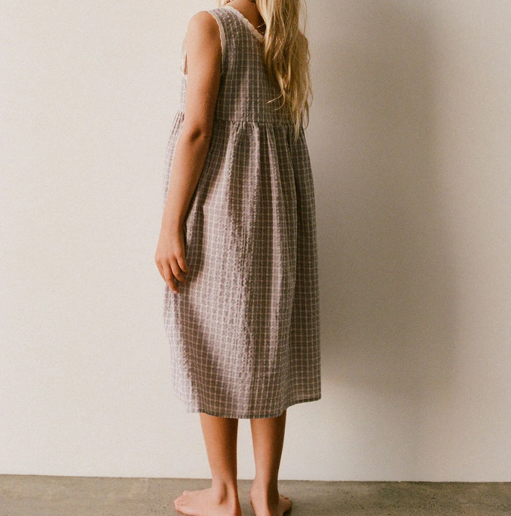 Eden Dress Mauve Plaid