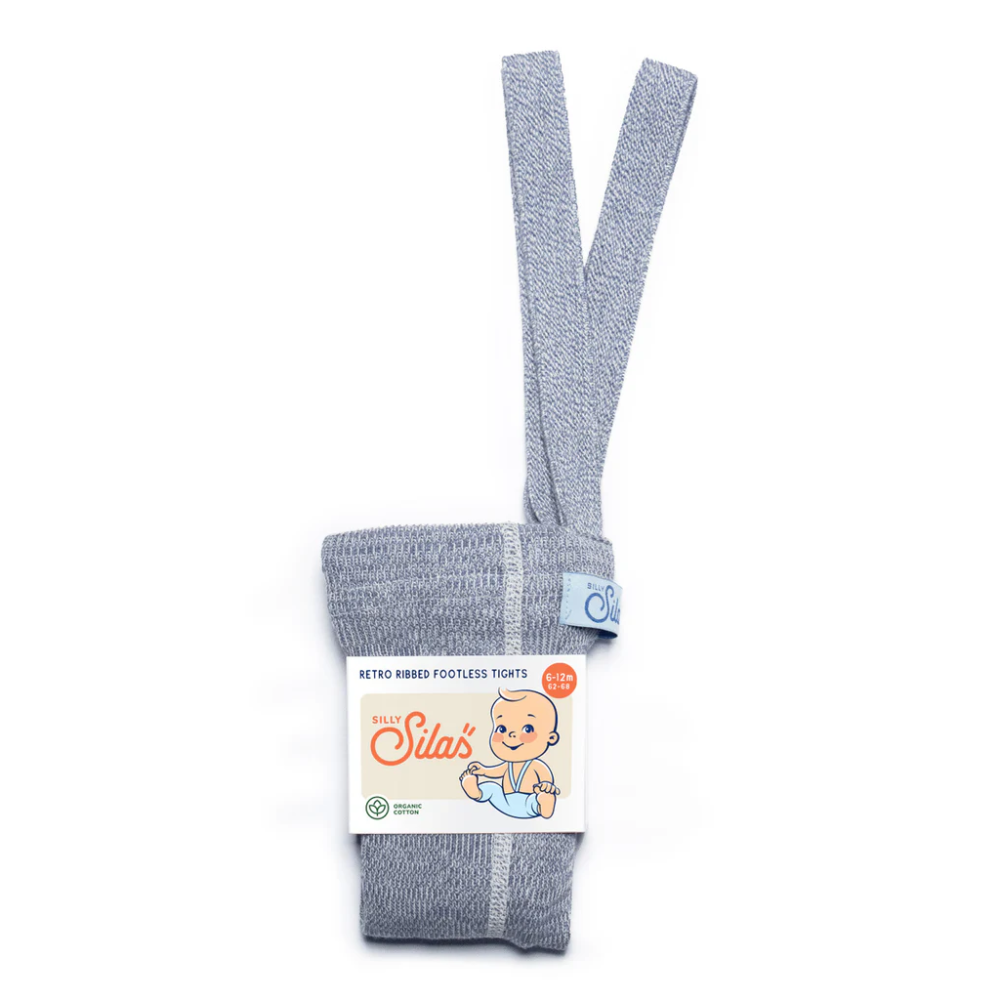 Footless Cotton Tights Marshmallow Sky