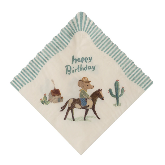 Napkin Happy Birthday Cowboy