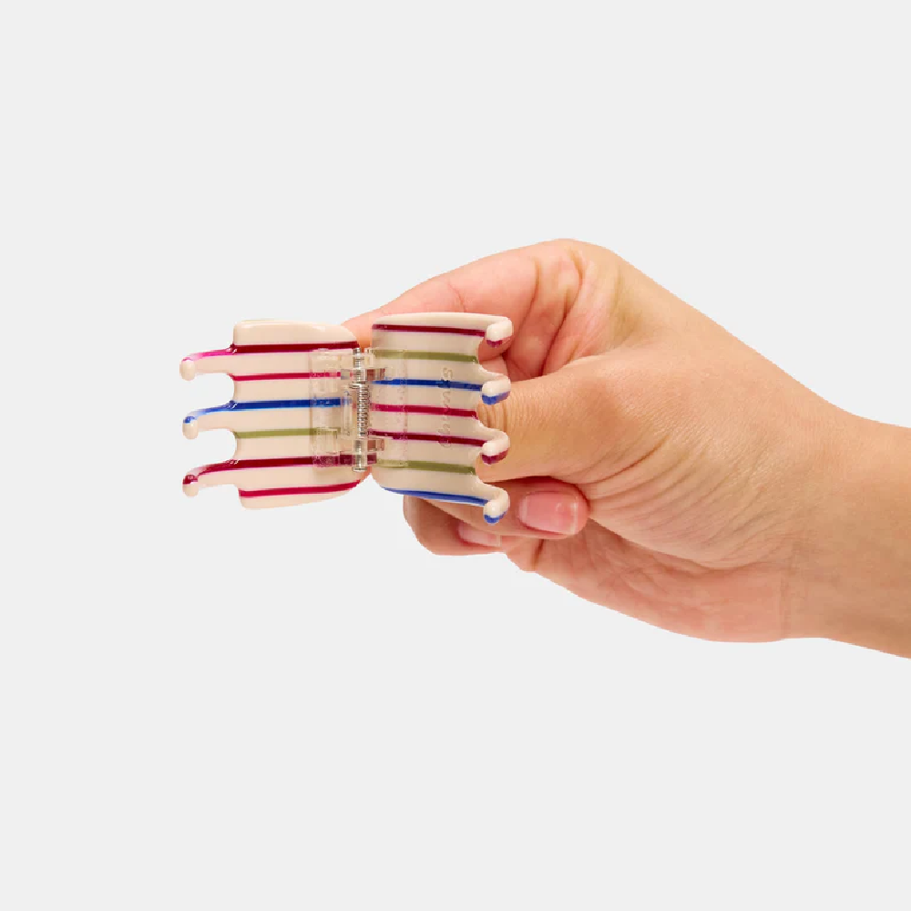 Midi Ursa Claw In Vanilla Stripe