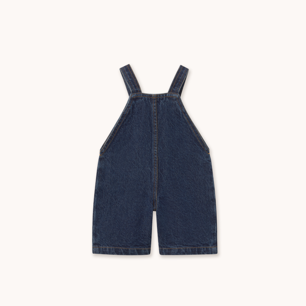 Mini Mushrooms Embroidered Dungaree Denim Dark Wash