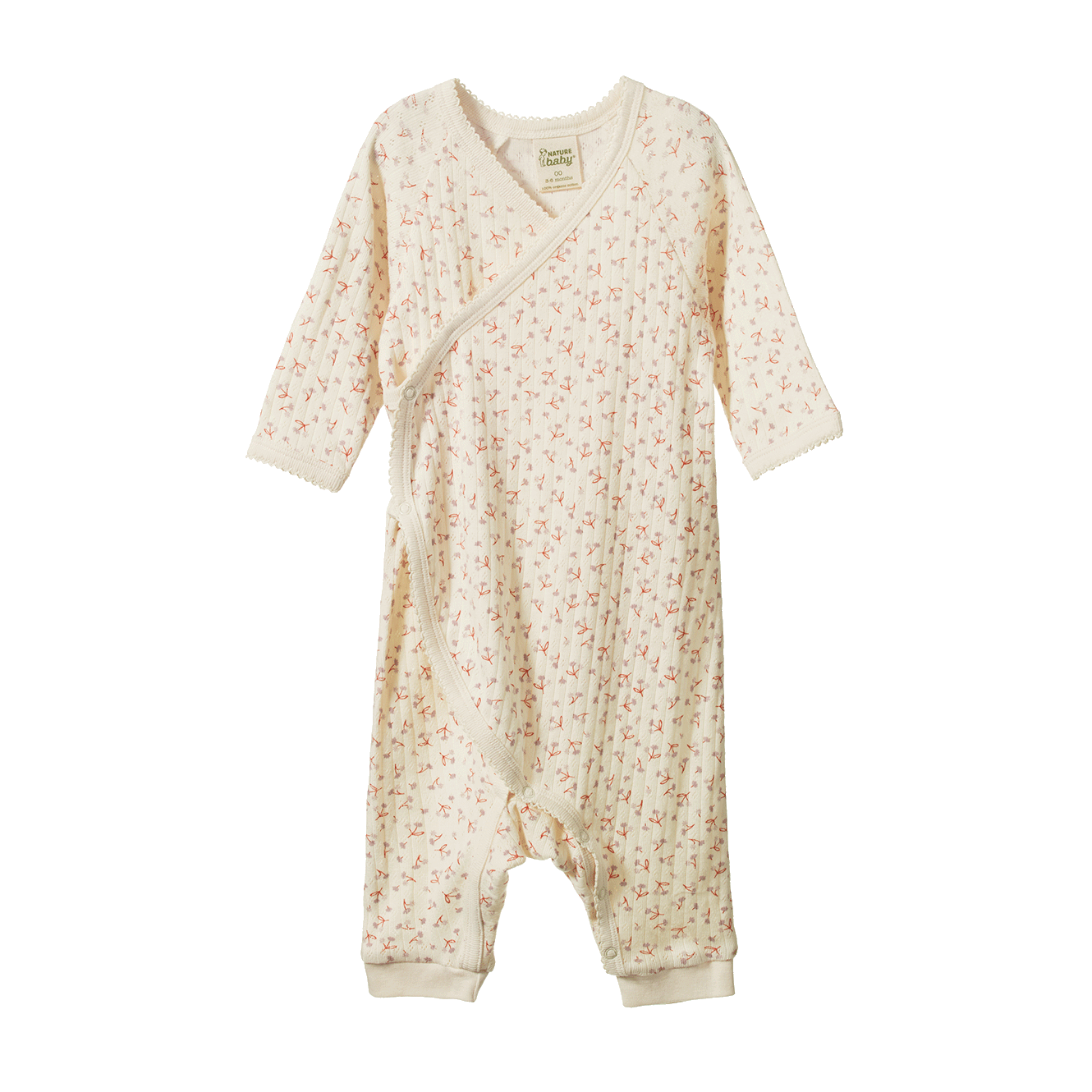 Kimono Stretch and Grow Pointelle Dandelion Print