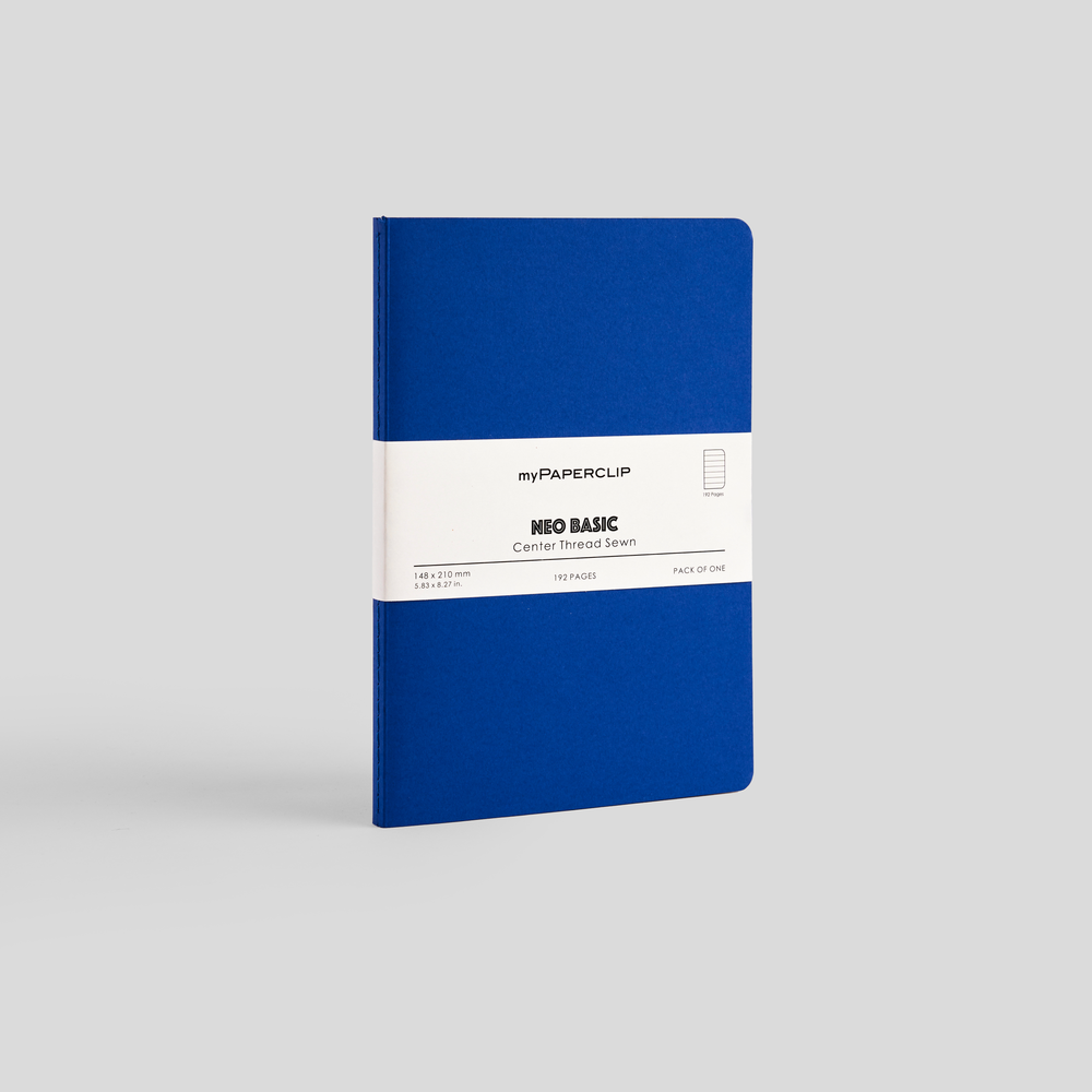 myPAPERCLIP NeoBasic A5 Notebook - Plain - Blue