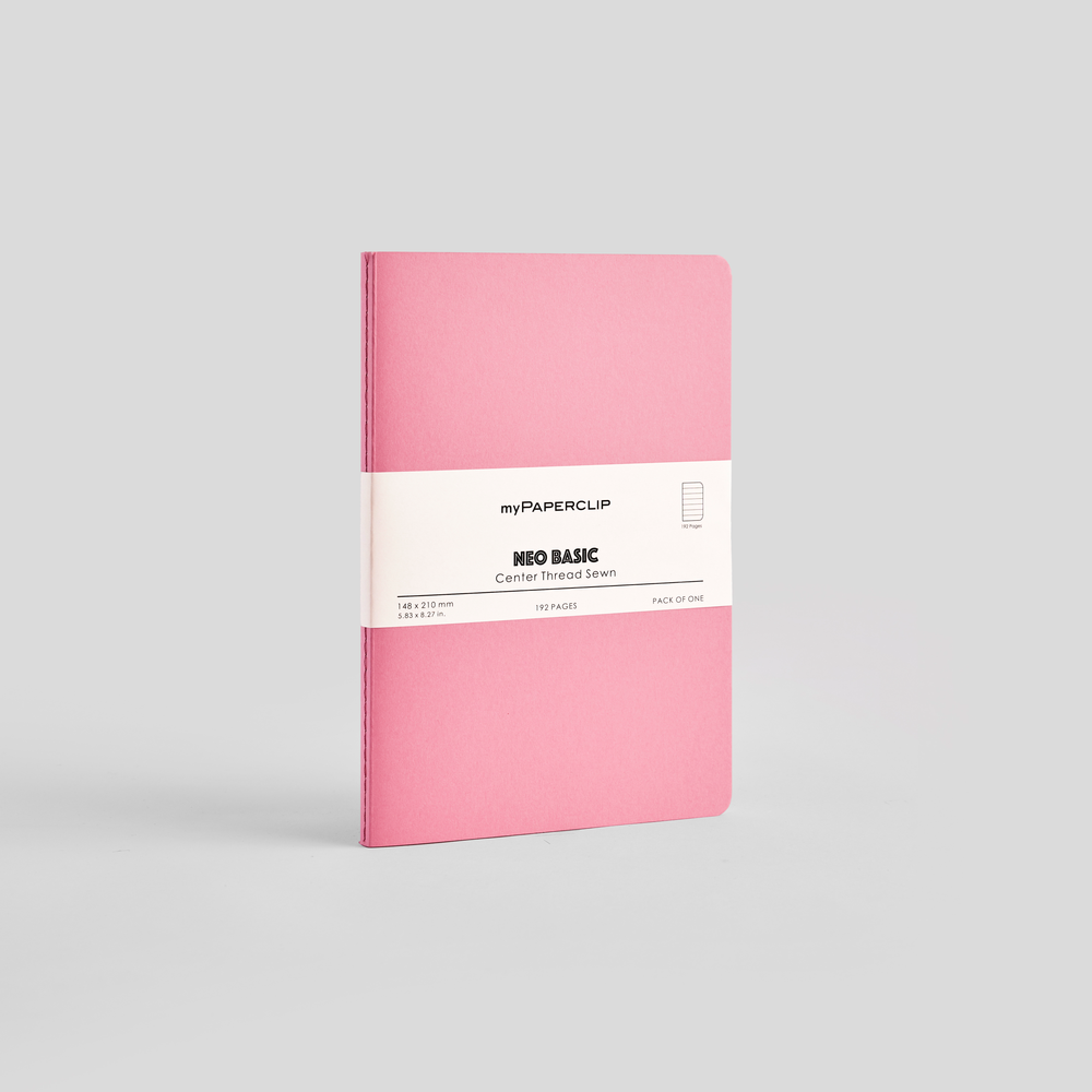 myPAPERCLIP NeoBasic A5 Notebook - Plain - Pink
