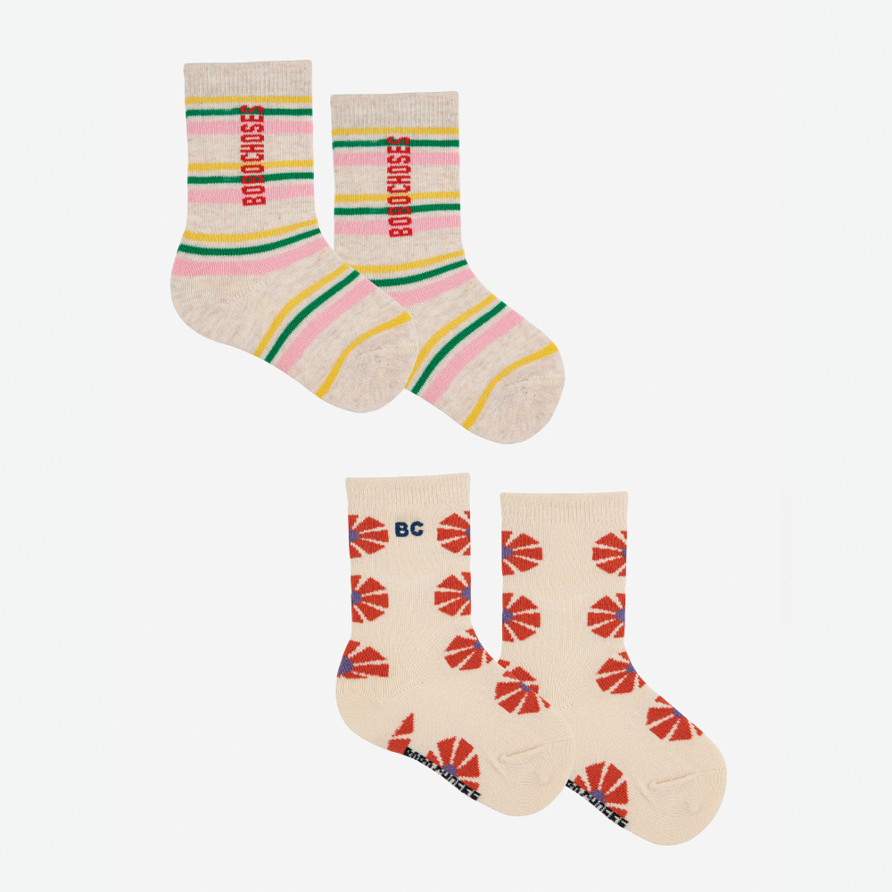 Kaleidoscope All Over Stripes Long Socks 2 Pack