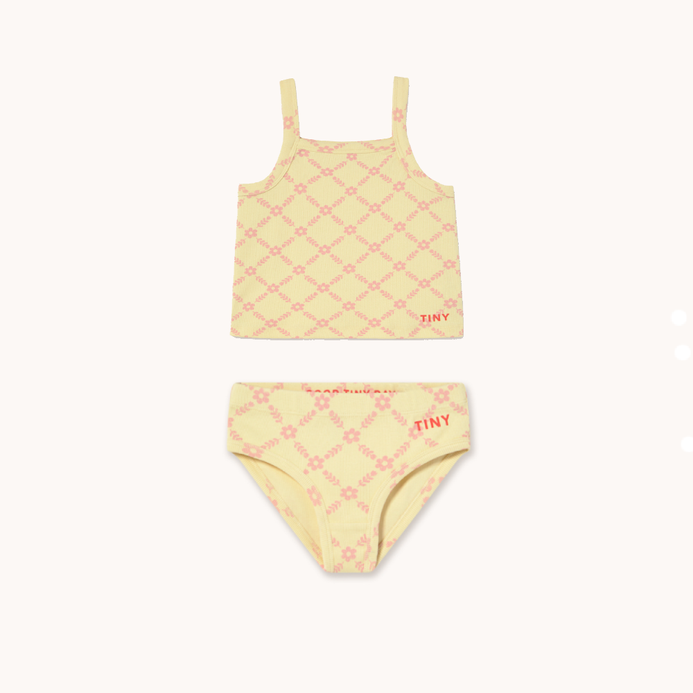 Flower Grid Set Dusty Yellow
