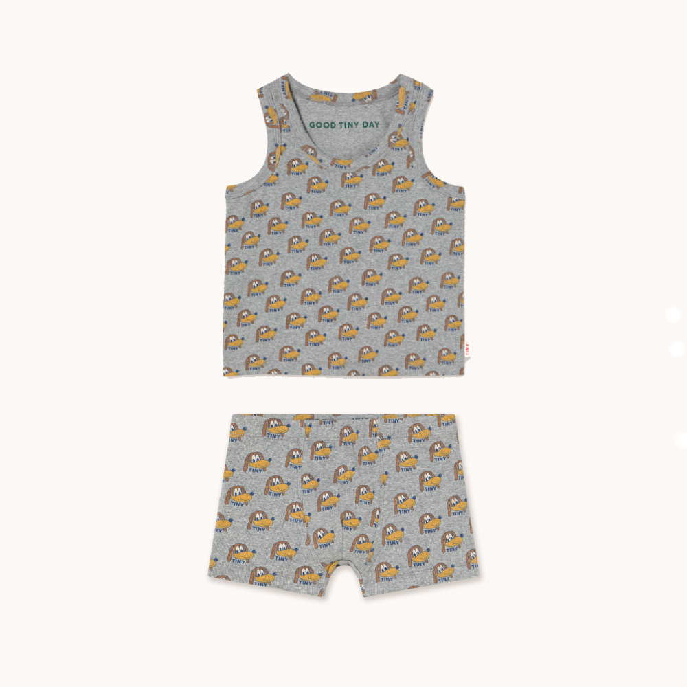 Dogs Singlet & Boxer Set Grey Heather