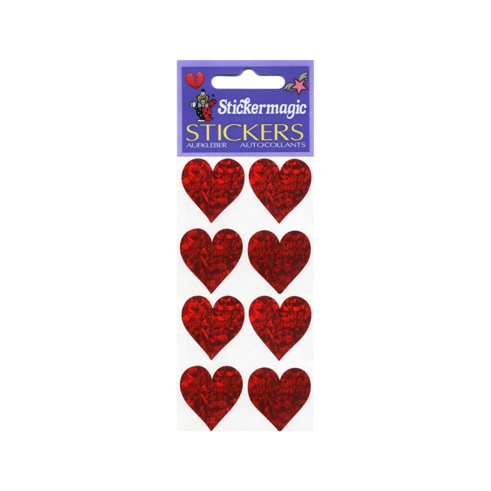 Prismatic Stickers Red Hearts