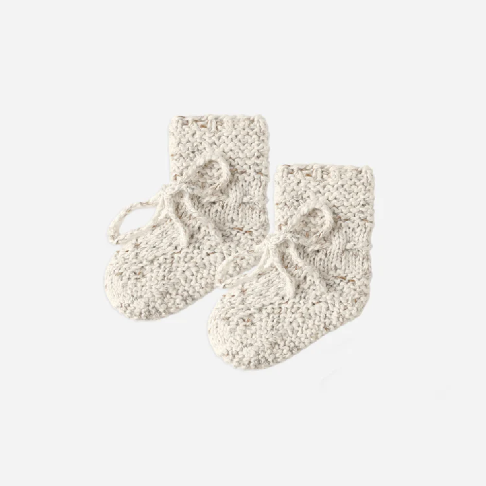 Knit Booties Natural Confetti
