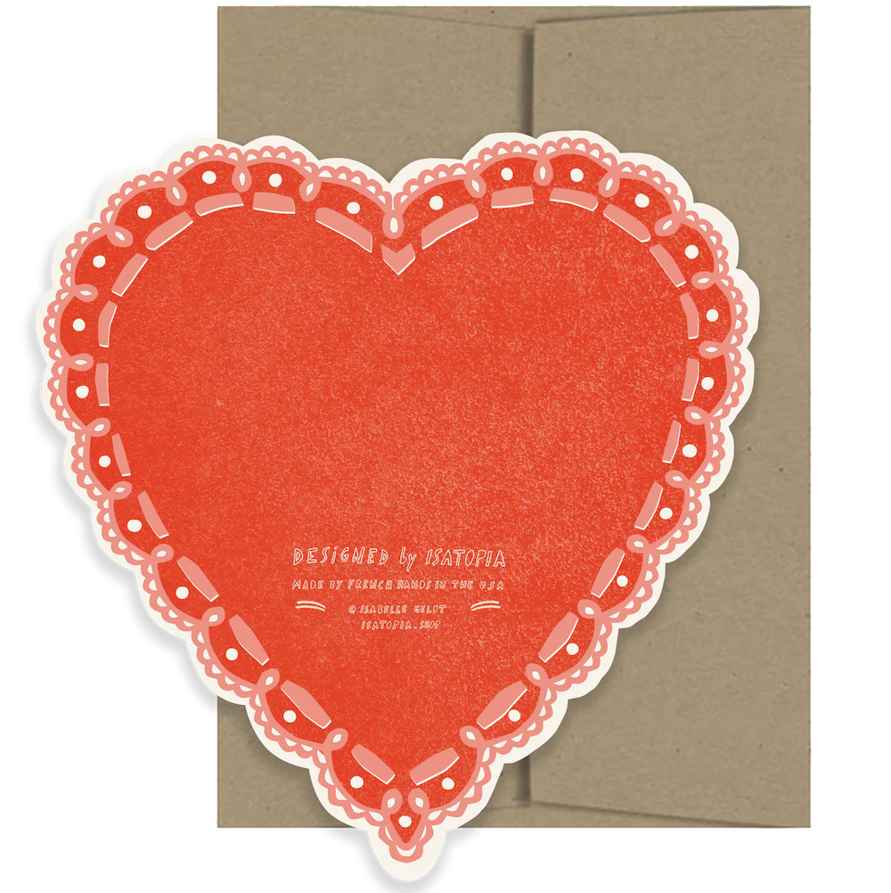 Rose Heart Die Cut Card - Amour Collection
