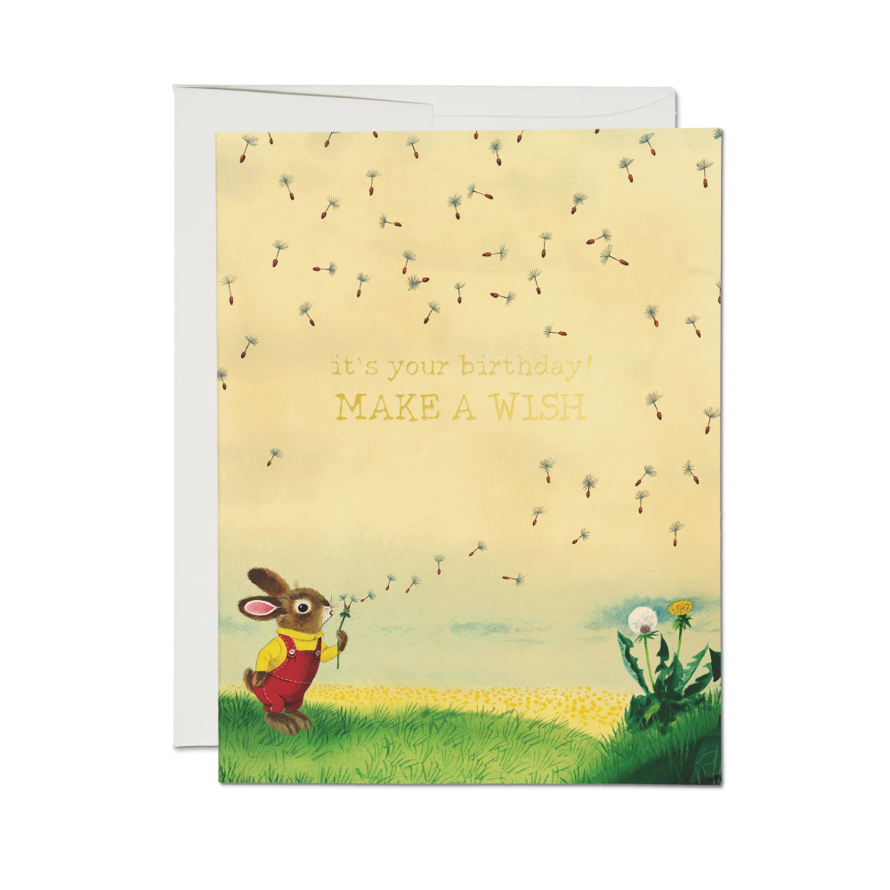 Richard Scarry Bunny & Dandelion Greeting Card