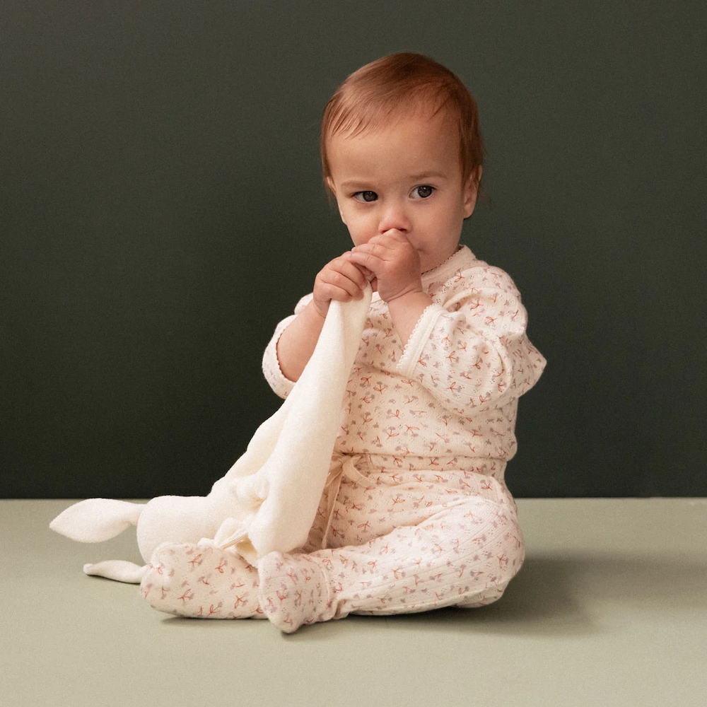 Pointelle Footed Rompers Dandelion Print