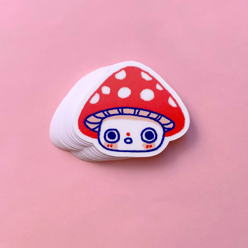 Surprised Mush Vinyl Sticker