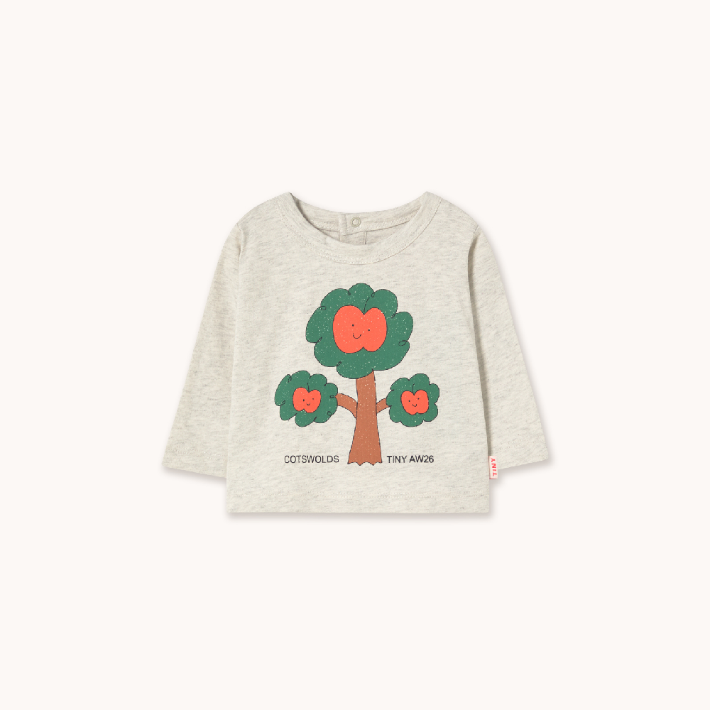 Tree Graphic Baby Tee Cream Heather