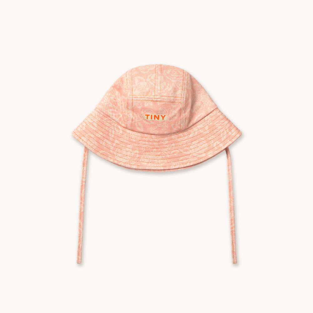 White Roses Denim Bucket Hat Dark Nude