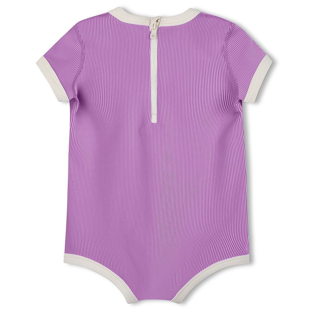 Lilac Mini Stripe Infant Onesie back