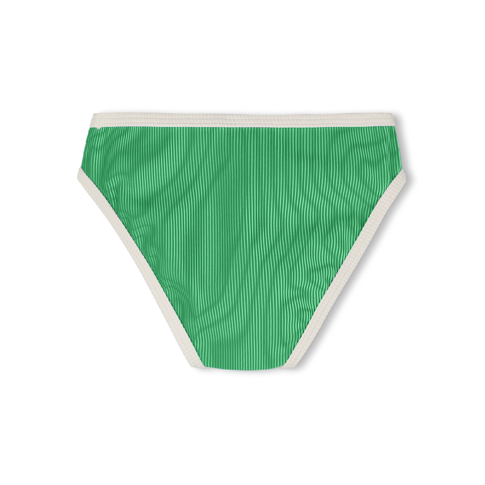 Mini Stripe Rib Bikini Bottom Parrot Green