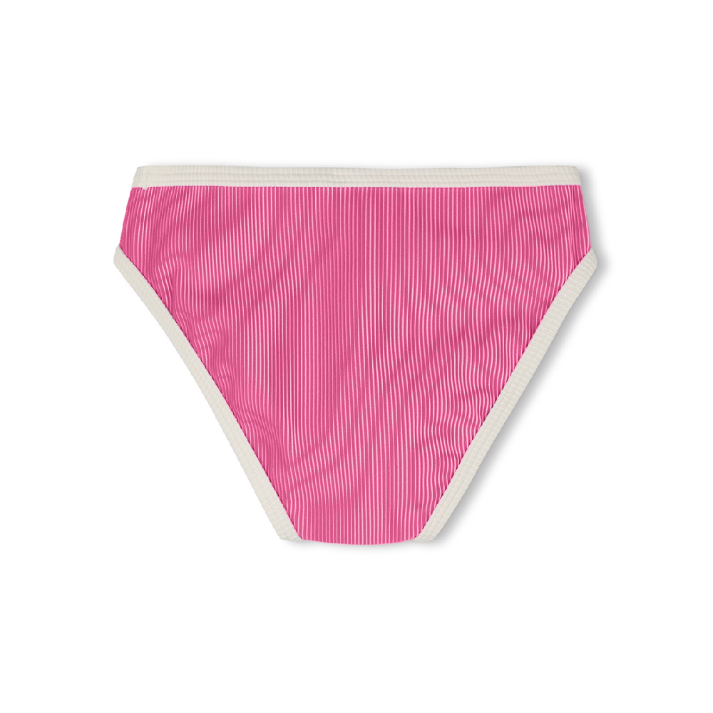 Mini Stripe Rib Bikini Bottom Shell Pink