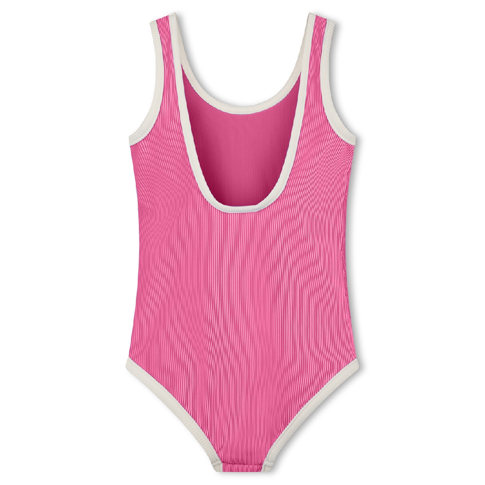 Mini Stripe Rib Scoop One Piece Shell Pink