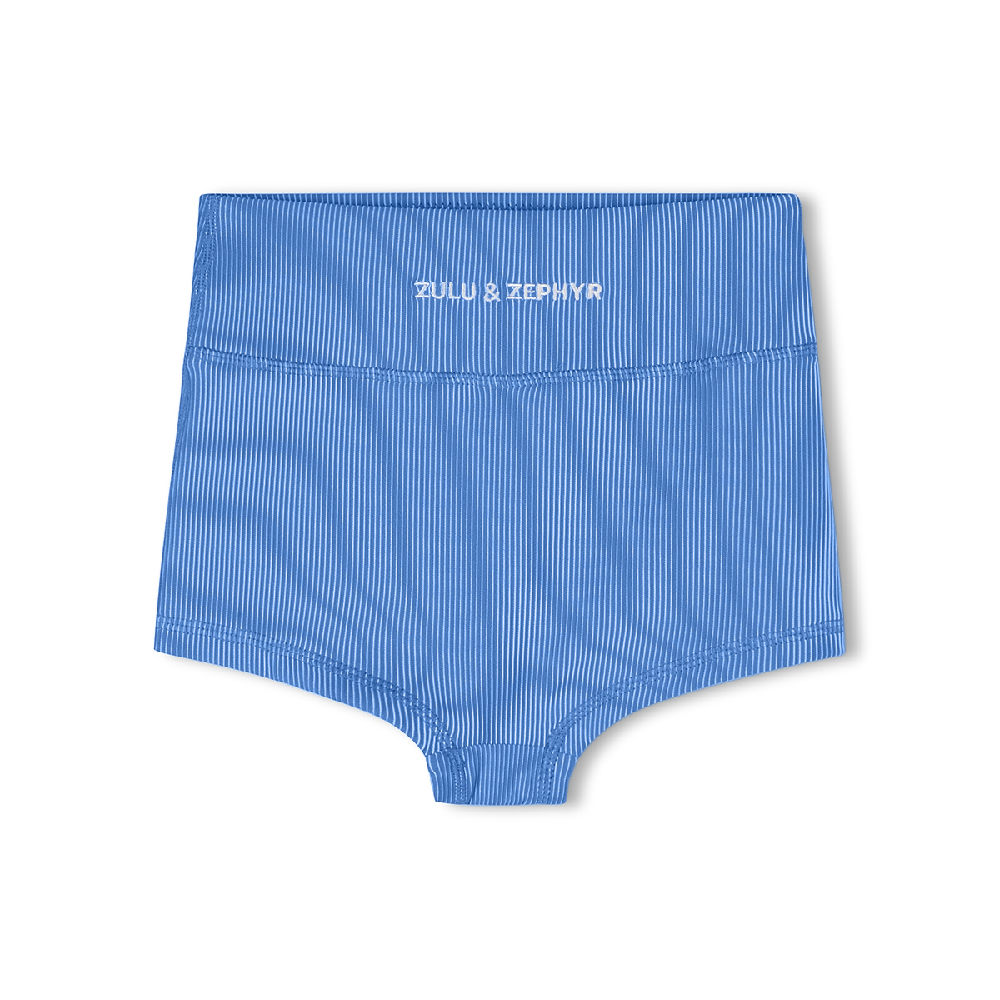 Mini Stripe Rib Boy Short Sky Blue