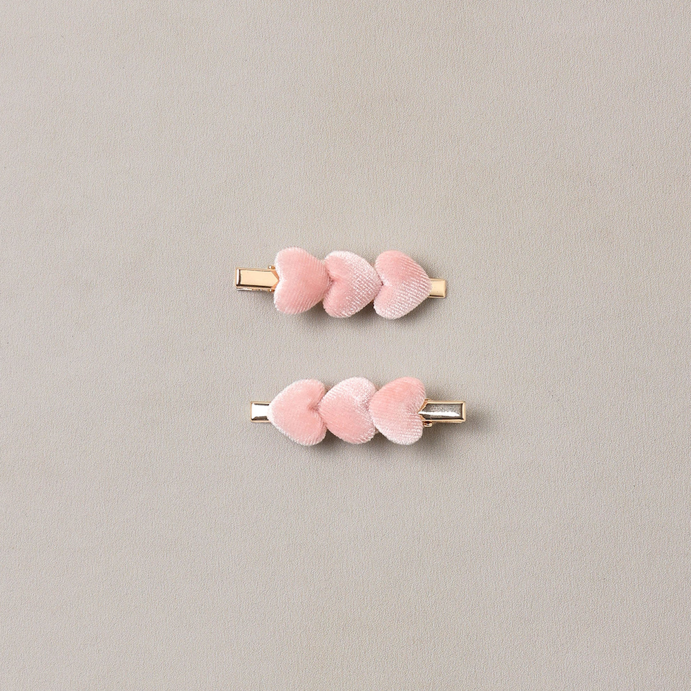 Velvet Heart Clips Rose