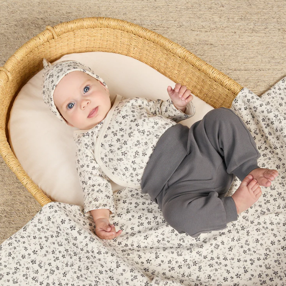 Baby Pant Set Indigo & Ivory