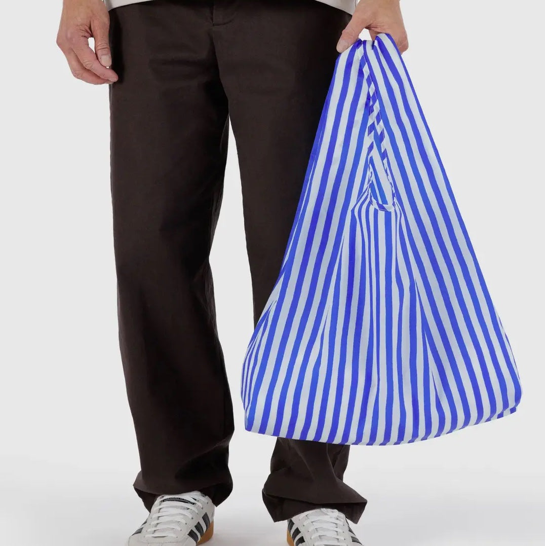 Blue Painted Stripe Standard Baggu