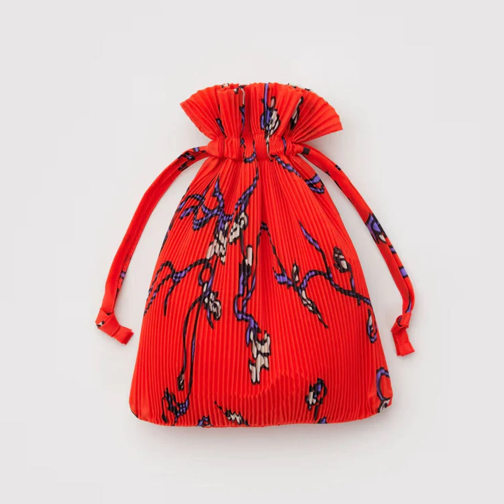 Pleated Baggu Red Snapdragon