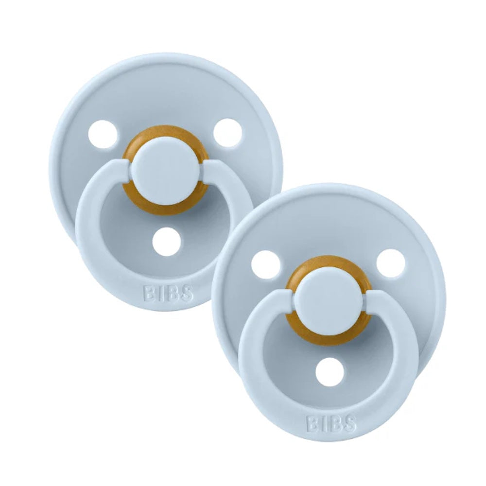 Bibs Dummy Twin Pack Baby Blue Round