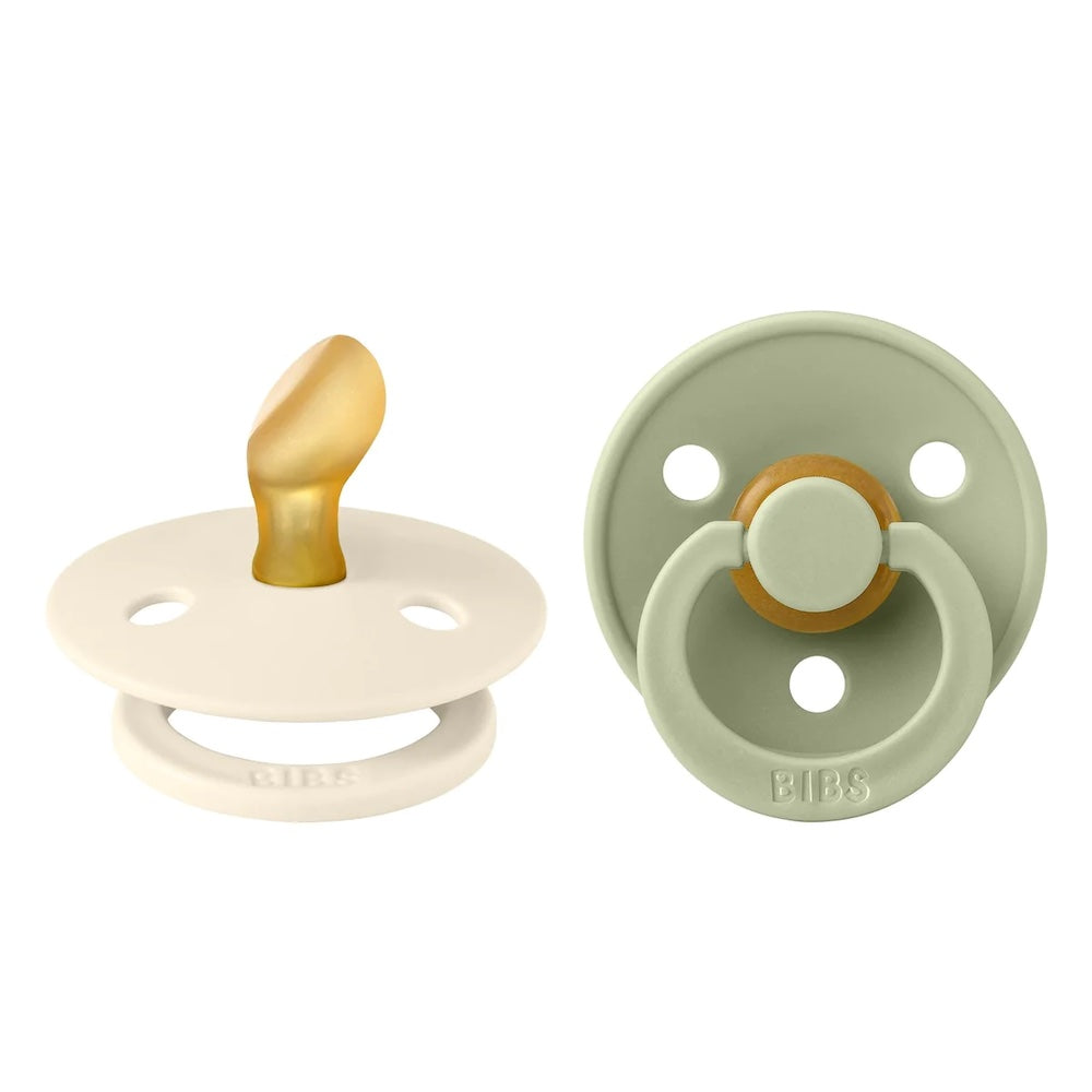 Bibs Dummy Twin Pack Sage + Ivory Anatomical