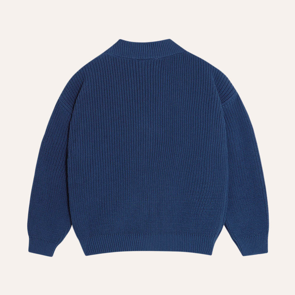 Blue Oversized Kids Cardigan