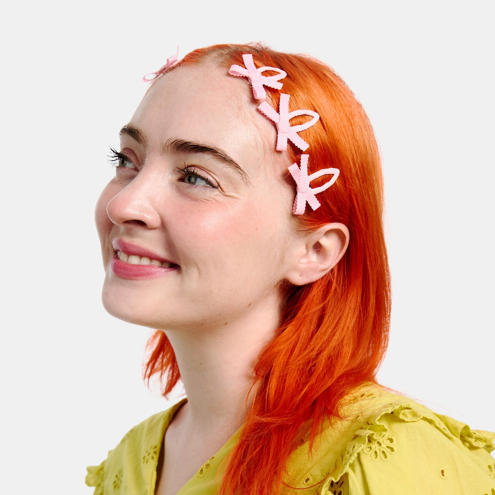 Bow Snap Clips In Blush