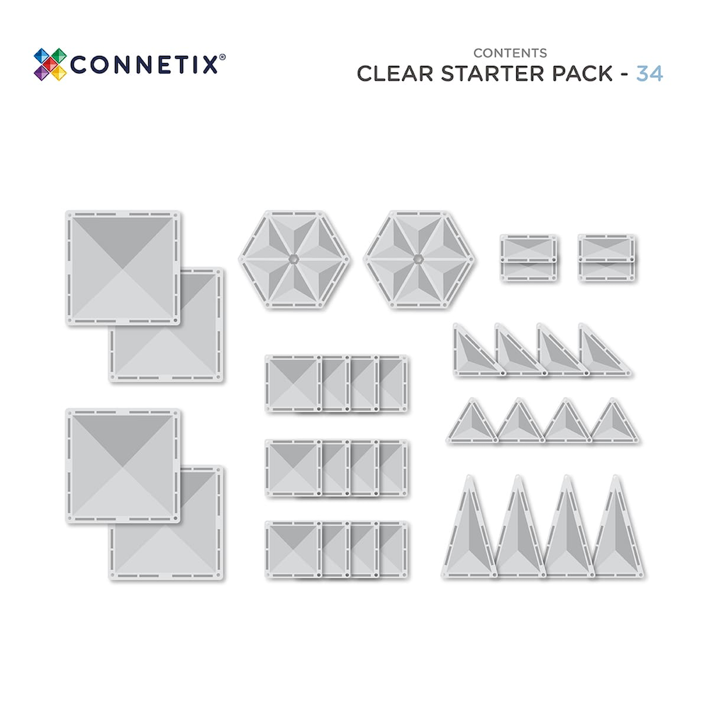 Magnetic Tiles 34 Piece Clear Starter Pack