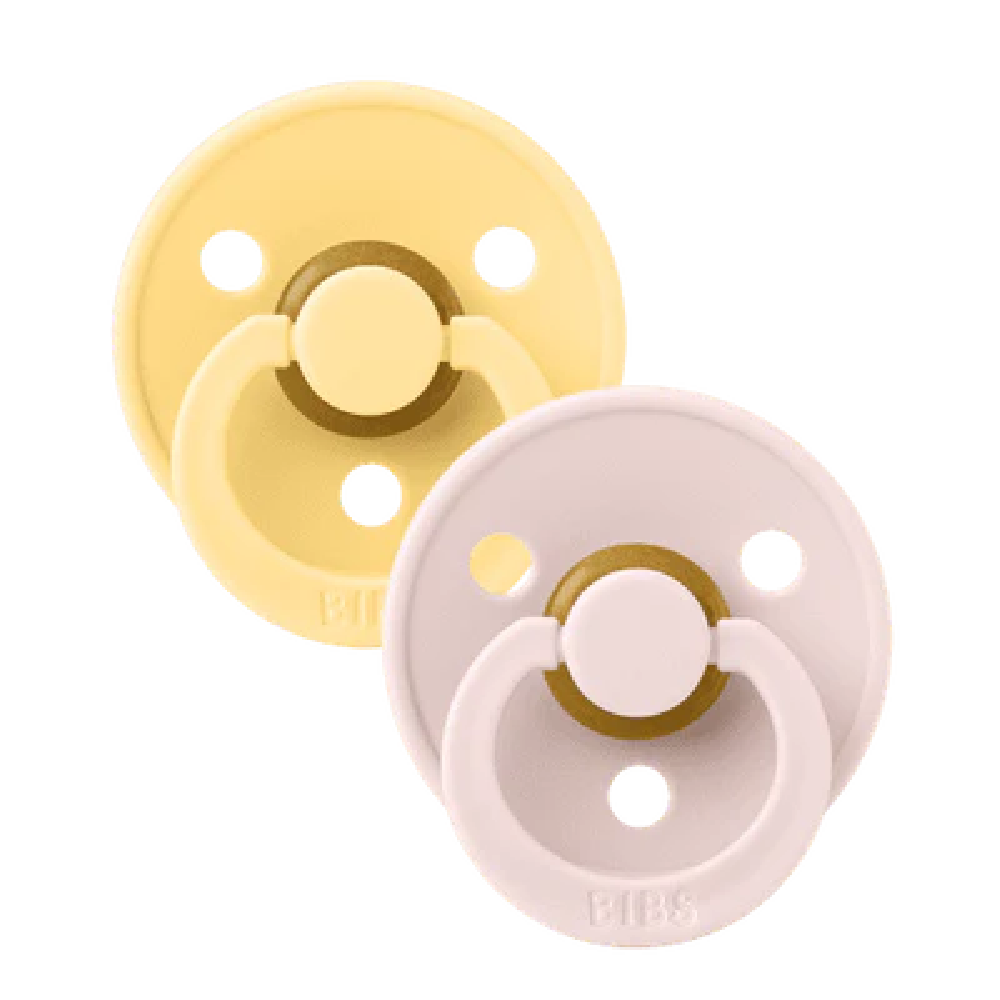 Bibs Dummy Twin Pack Pale Butter/Petal Round