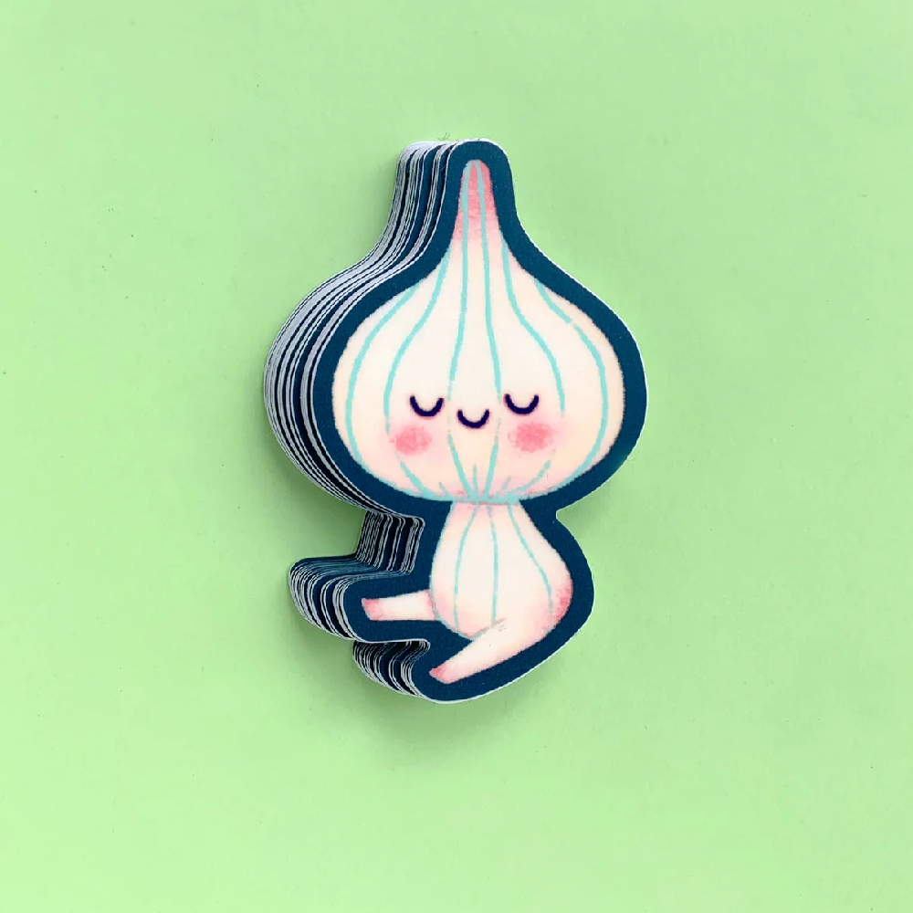 Content Garlic Vinyl Sticker