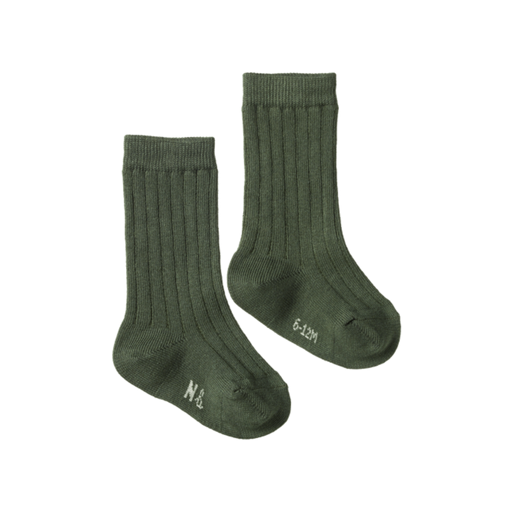 Organic Cotton Rib Socks Thyme