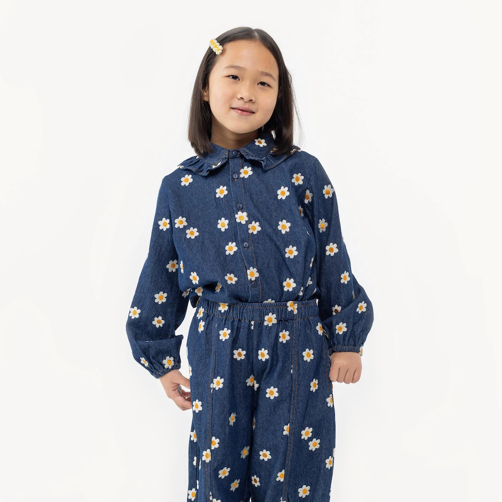 Denim Daisy Frill Collar Shirt