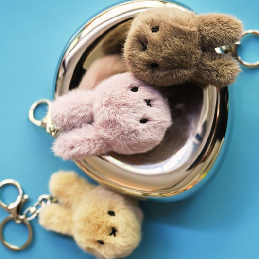 Miffy Eco Fuzzy Keychain Taupe