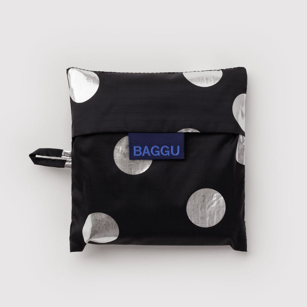 Standard Baggu Silver Metallic Polka Dot