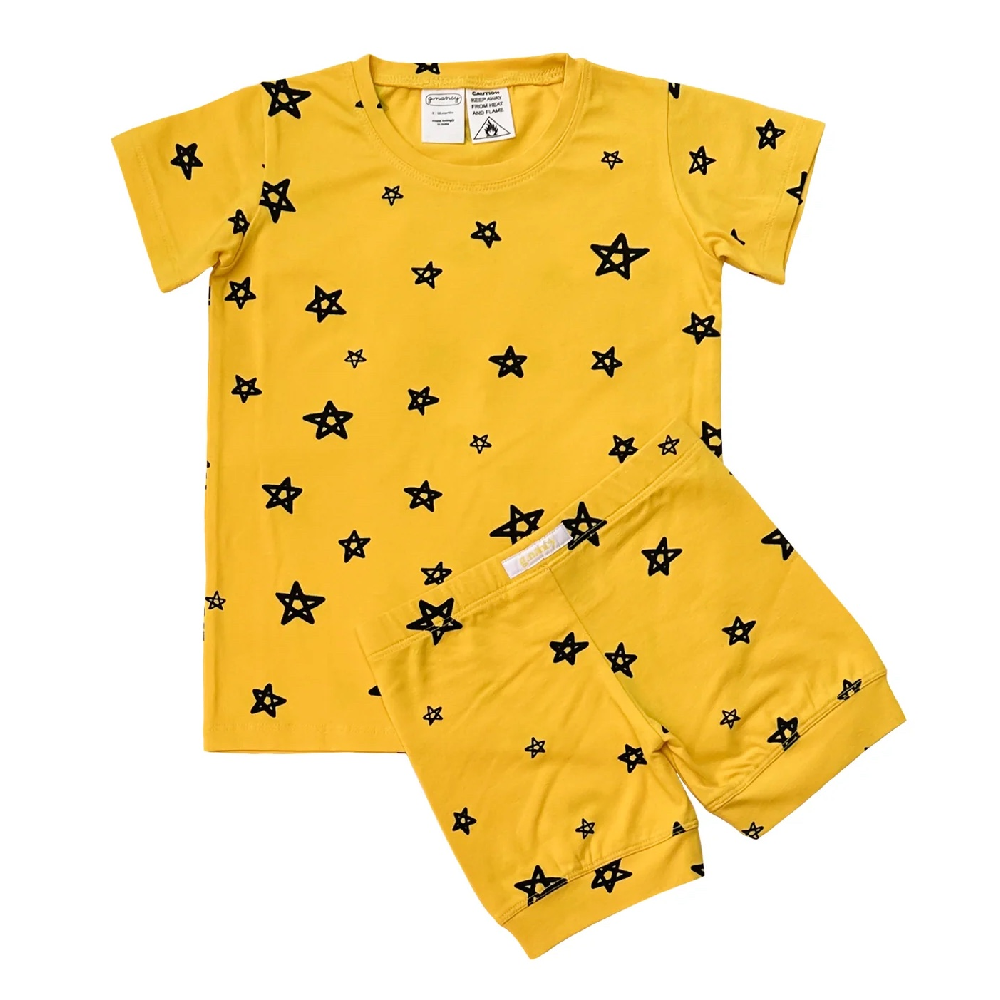 Yellow Stars Shortie PJ Set