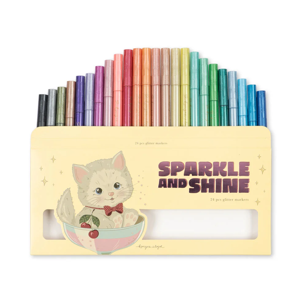 Glitter Markers 24 Pieces - Cat