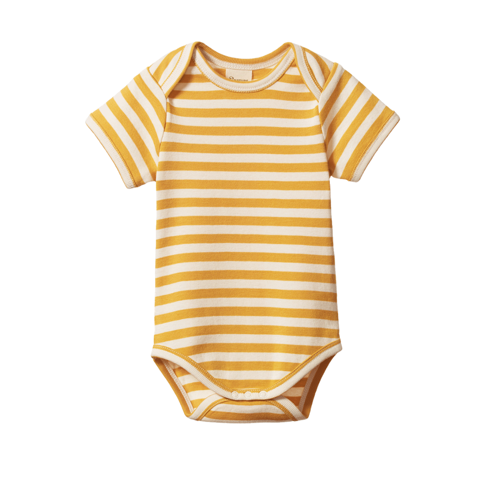 Short Sleeve Bodysuit Golden Sea Stripe