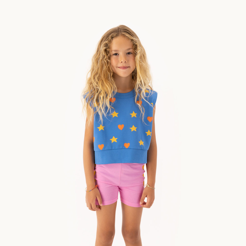 Hearts Biker Short Pink
