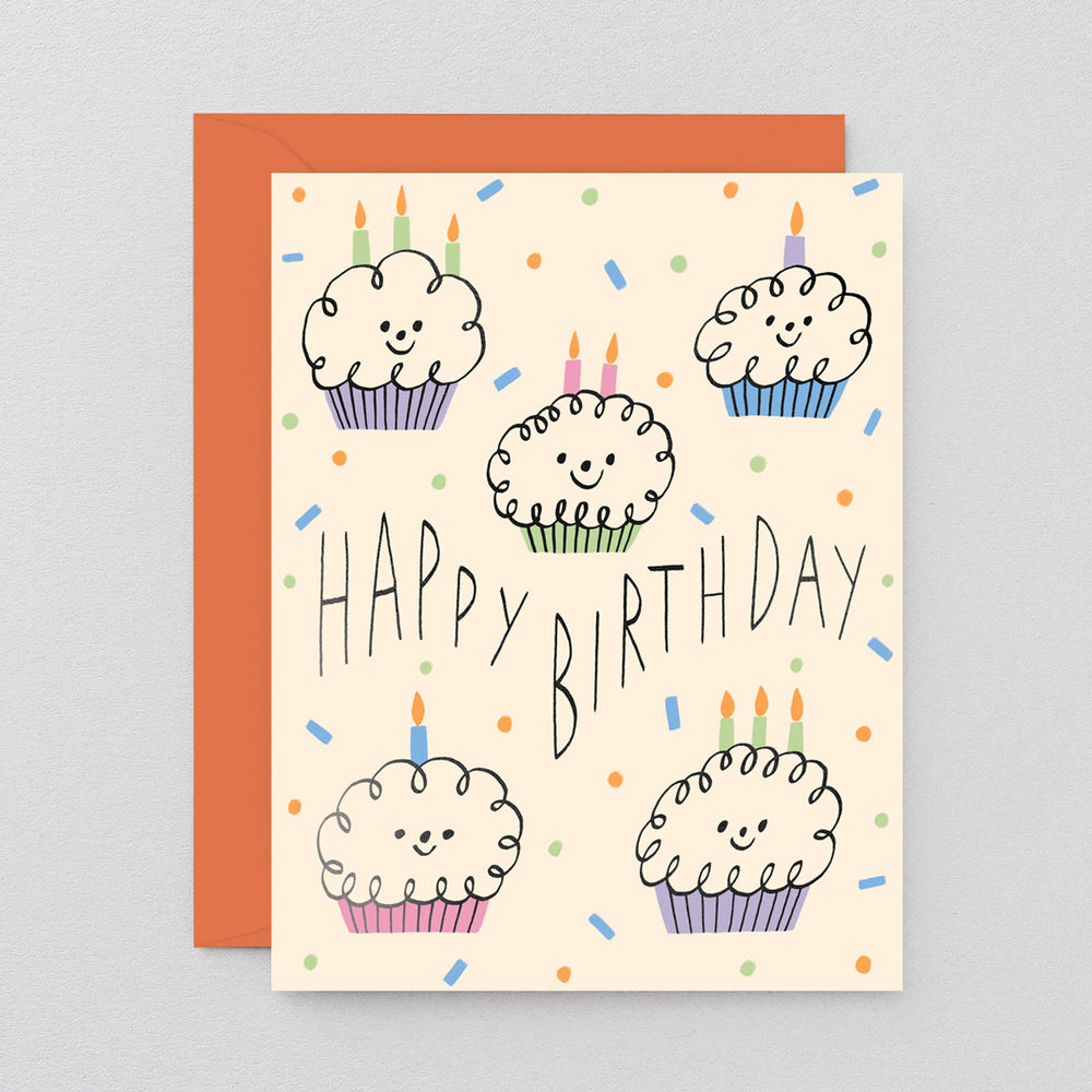 Happy Birthday Cupcakes Kids Greeting Card