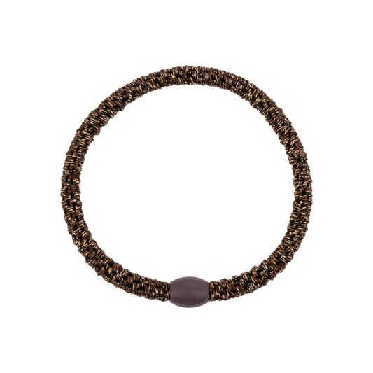 Slim Coffee Glitter Hair Tie
